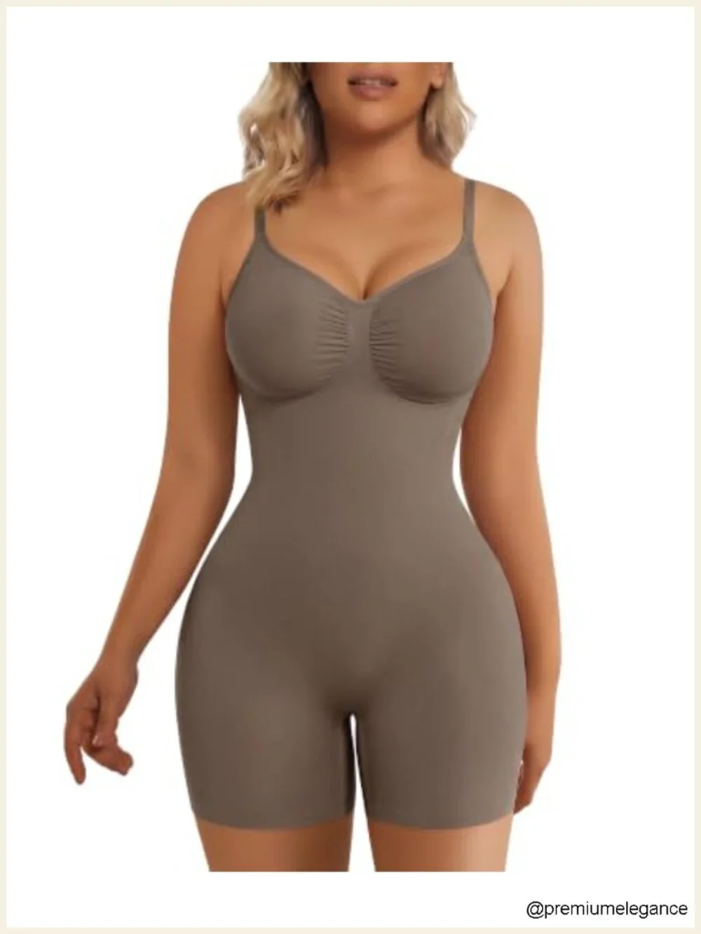 Seamless Tummy Control Bodysuit Shapewear Mid Thigh Body Shaper Compression